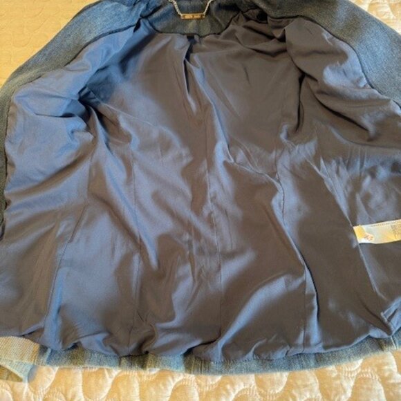 White House Black Market Denim & Lace 00P Editor Blazer - Picture 9 of 10